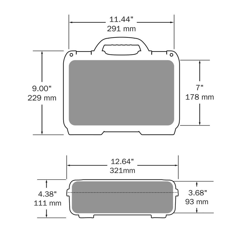 Nanuk Firearms 909 Classic Pistol Case Dimensions